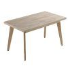 Mesa de comedor de madera de roble fija-1 Mesa de comedor de madera de roble fija-1