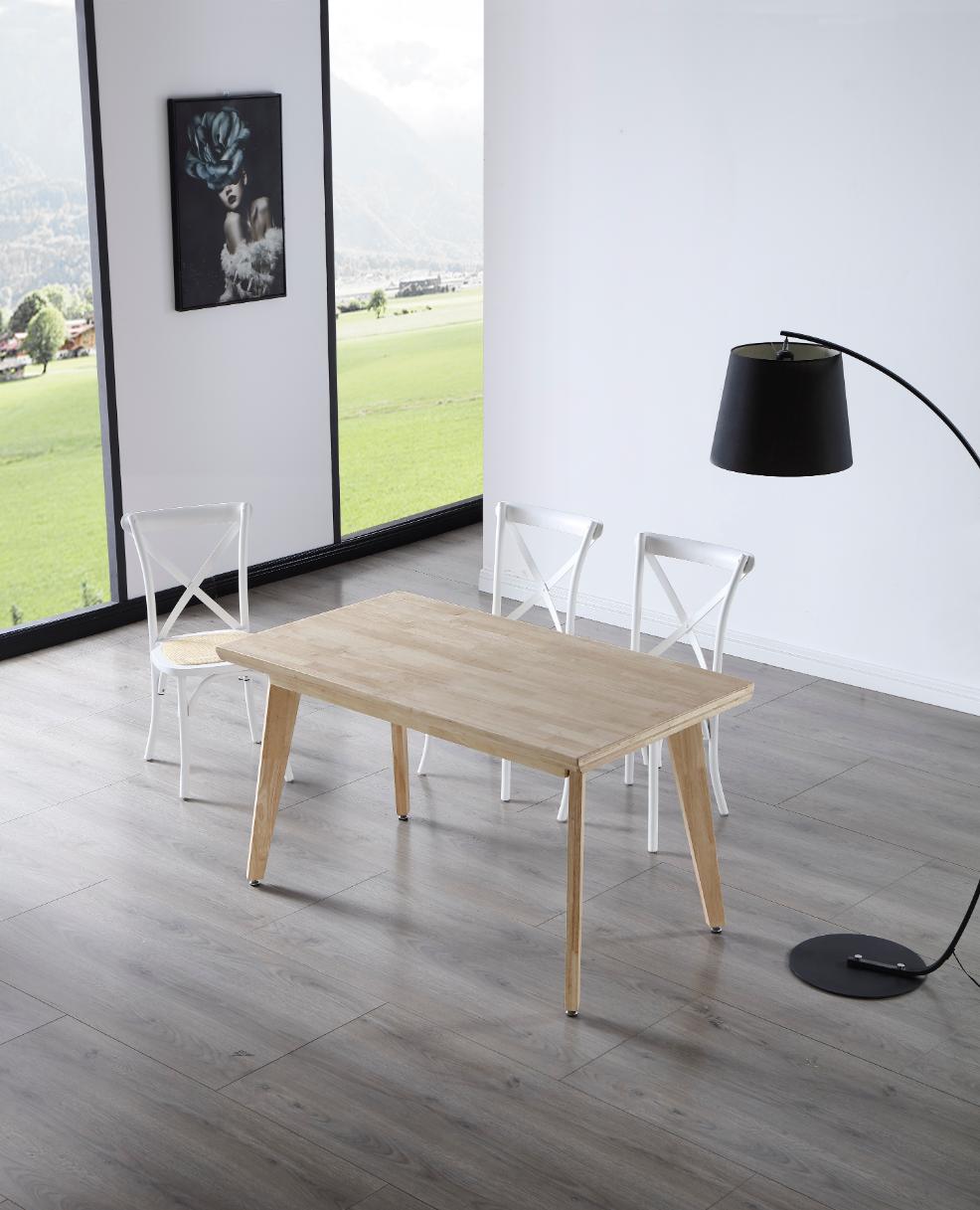 Mesa de comedor de madera de roble fija-ambiente-2