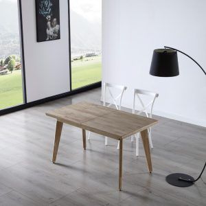 Mesa de comedor de madera de robleEXTENSIBLE HONEY-3