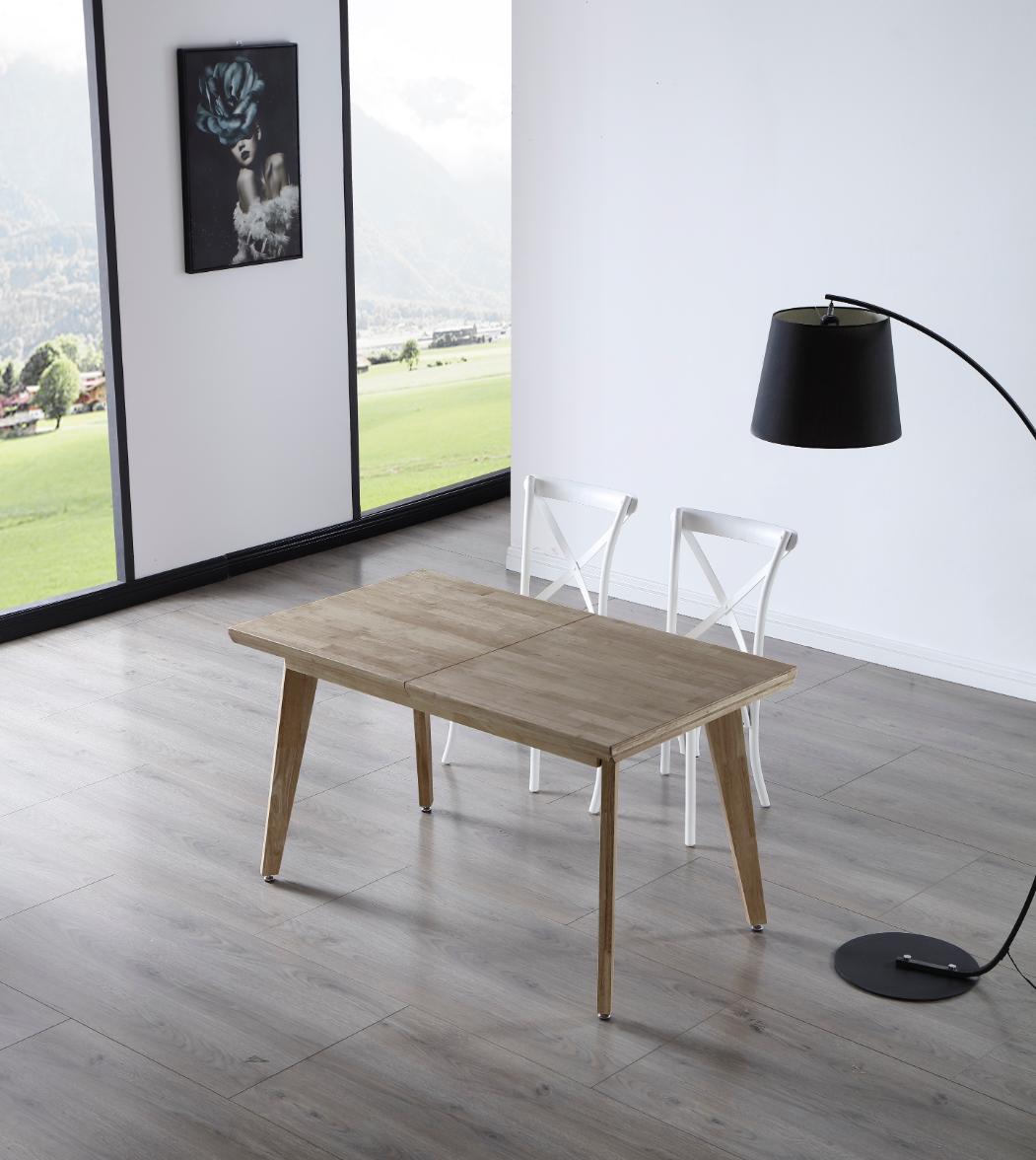 Mesa de comedor de madera de robleEXTENSIBLE HONEY-3