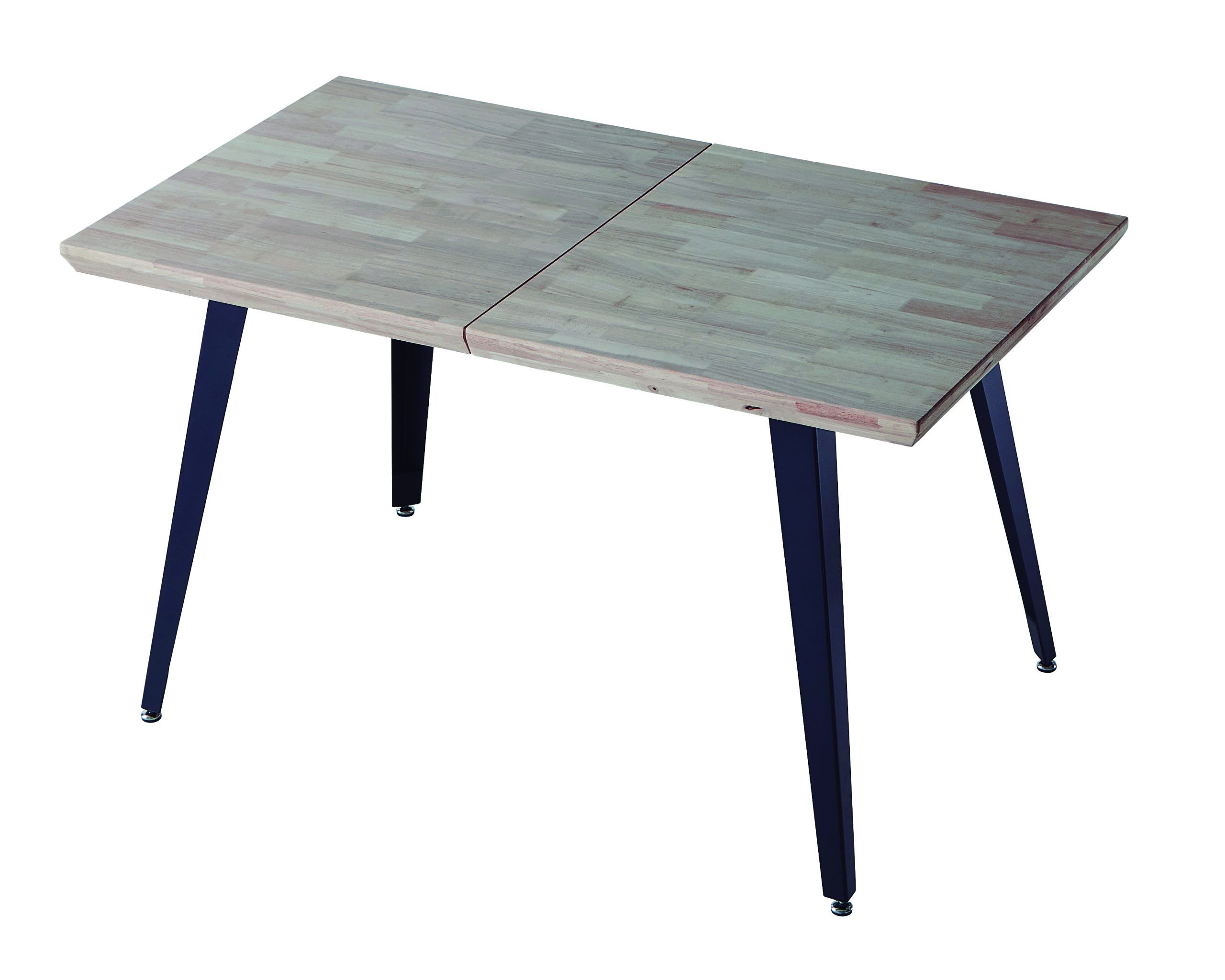 Mesa de comedor extensible de madera de roble honey negro-1
