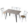 Mesa de comedor extensible de madera de roble honey negro-2 Mesa de comedor extensible de madera de roble honey negro-2