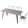 Mesa de comedor extensible de madera de roble honey negro-3 Mesa de comedor extensible de madera de roble honey negro-3