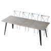Mesa de comedor extensible de madera de roble honey negro-4 Mesa de comedor extensible de madera de roble honey negro-4
