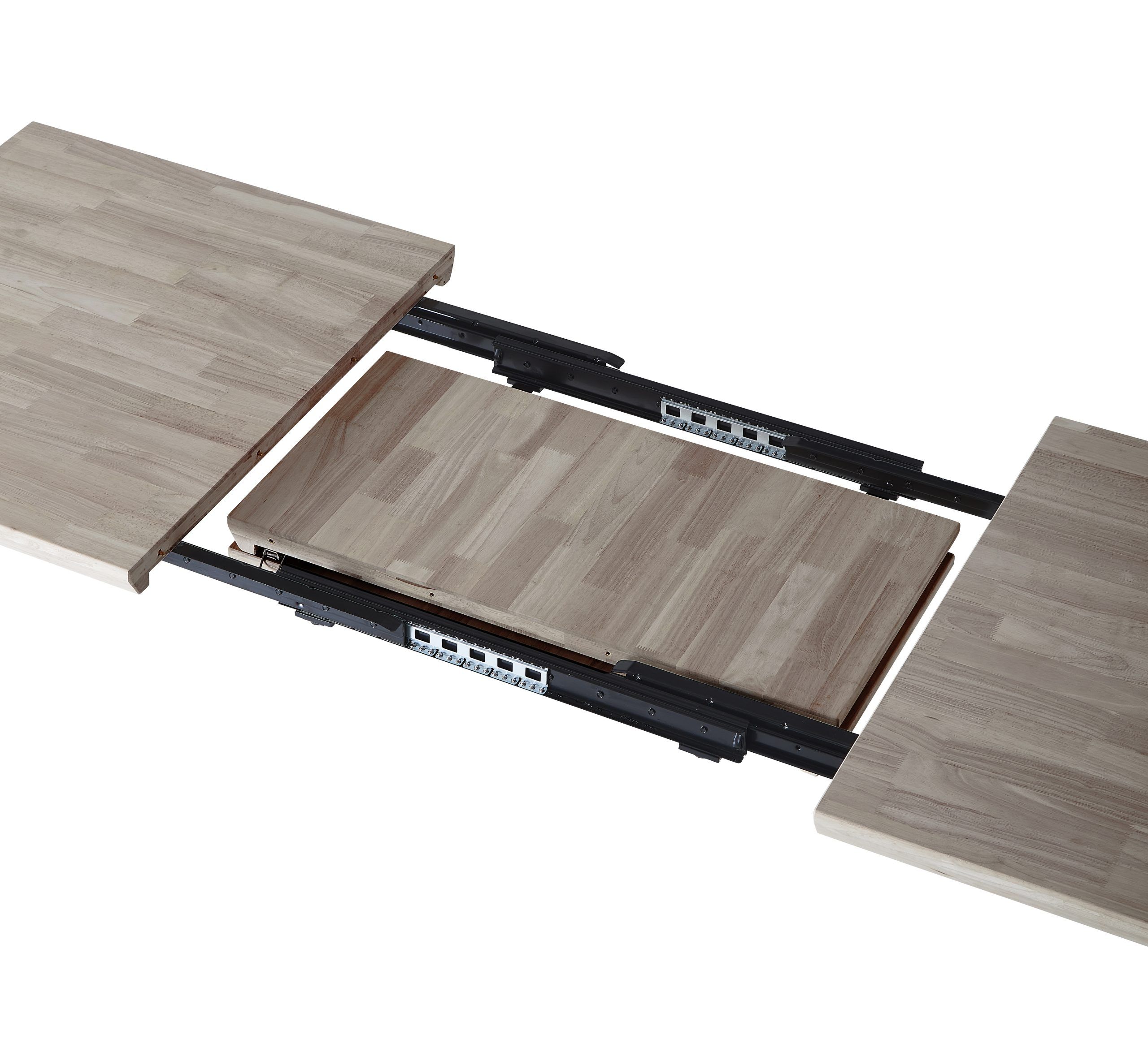 Mesa de comedor extensible de madera de roble honey negro-5