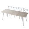 Mesa de comedor extensible de madera de roble nordish blanco-4 Mesa de comedor extensible de madera de roble nordish blanco-4