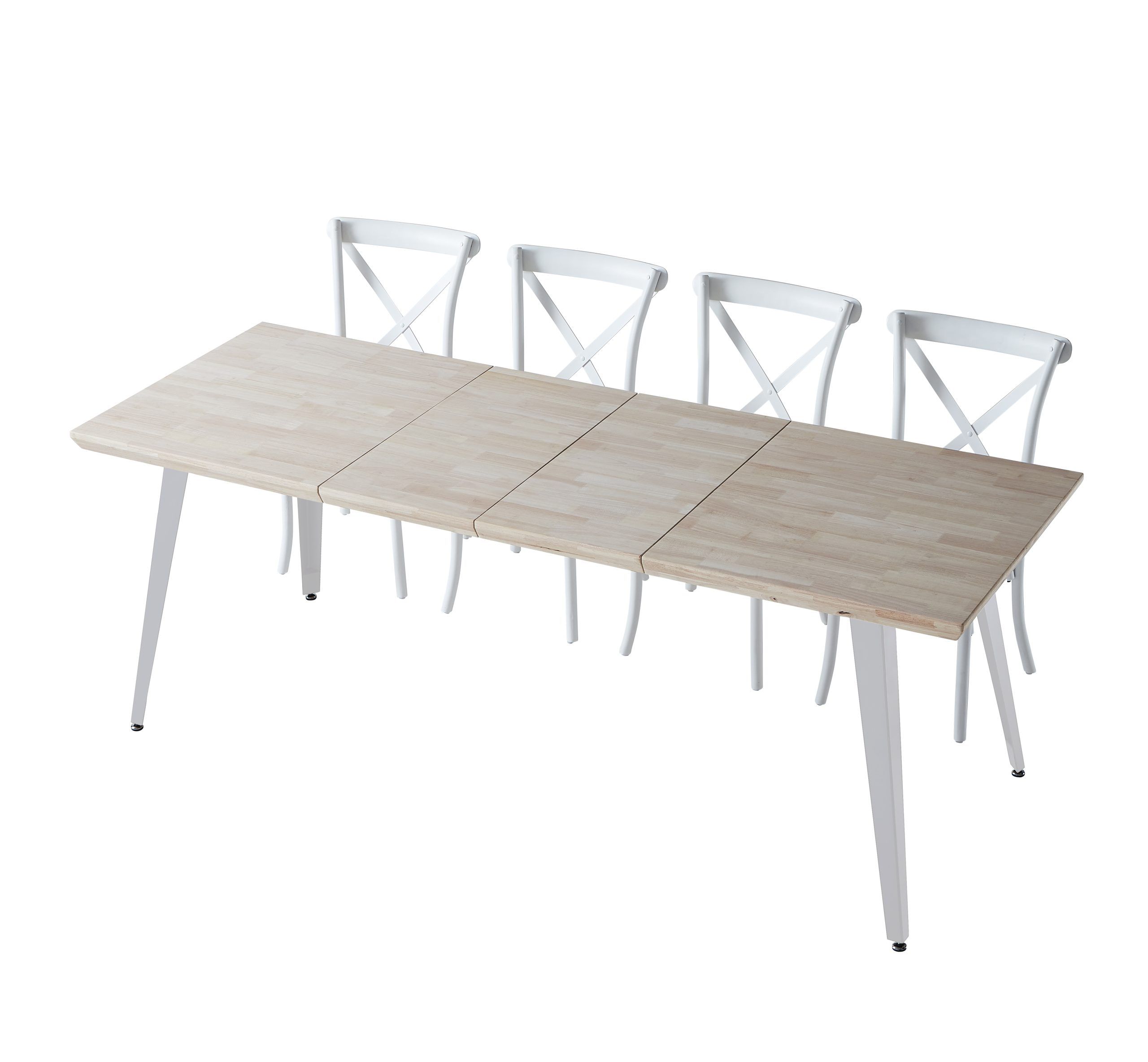 Mesa de comedor extensible de madera de roble nordish blanco-4