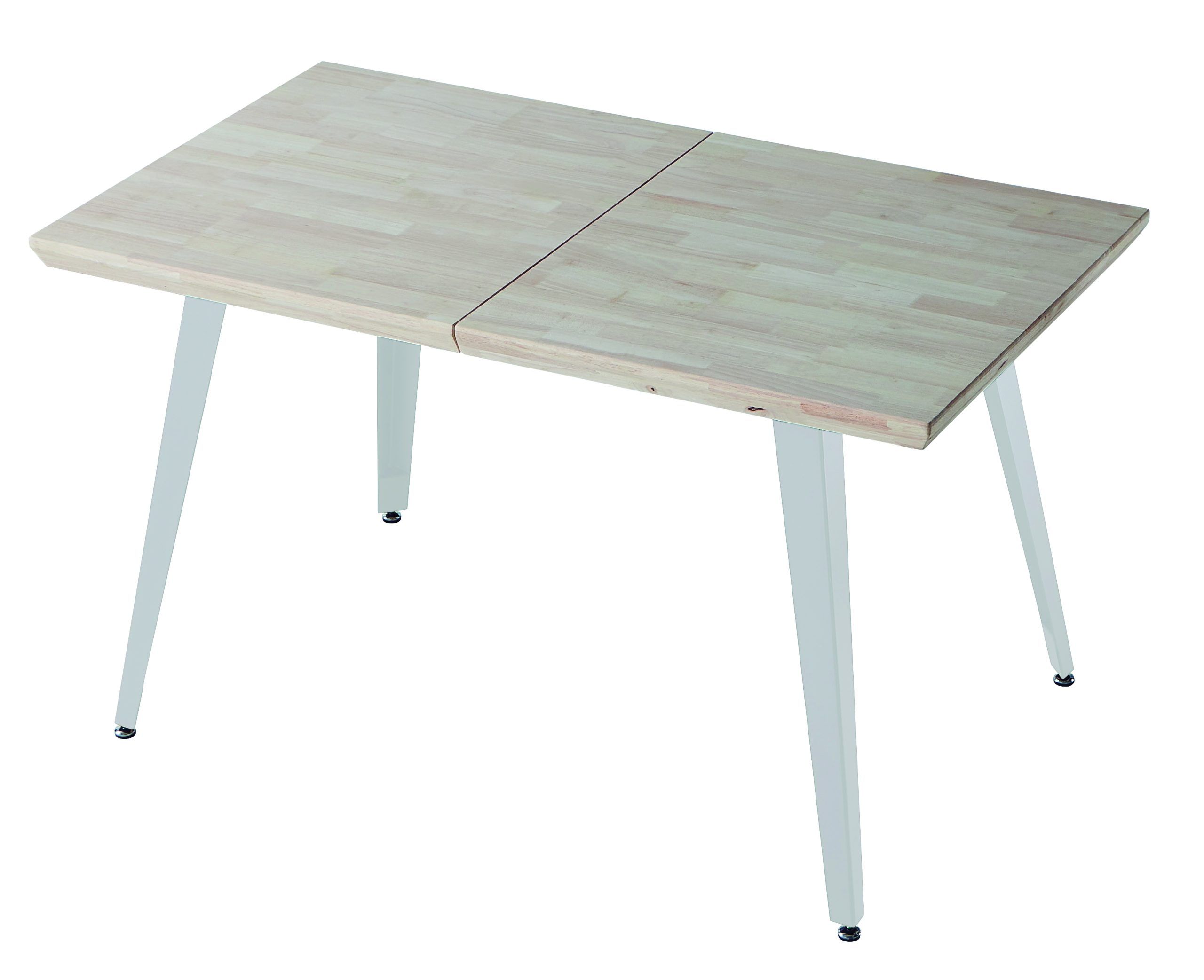 Mesa de comedor extensible de madera de roble nordish blanco
