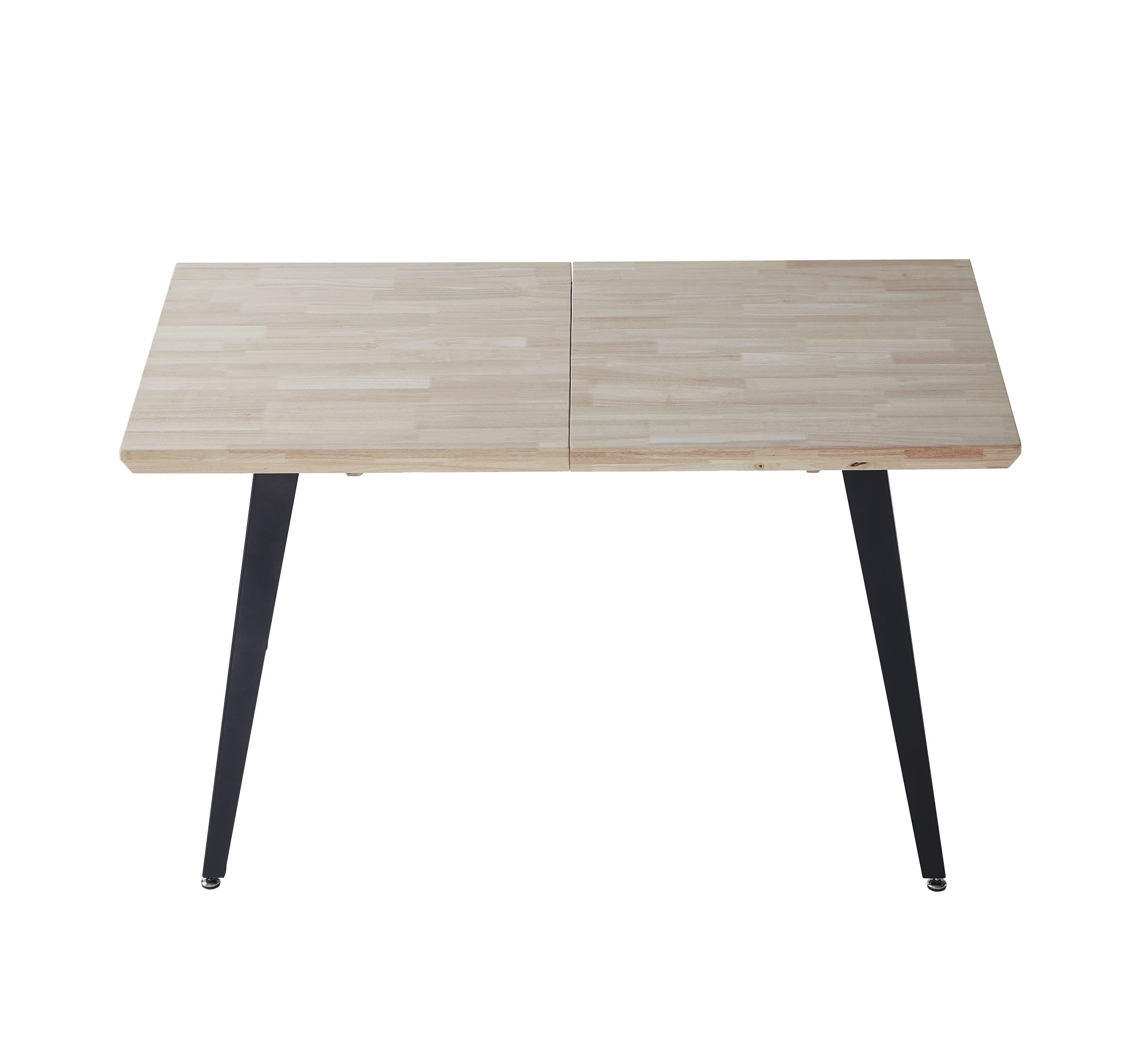 Mesa de comedor extensible de madera de roble nordish negro-1