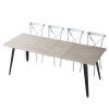 Mesa de comedor extensible de madera de roble nordish negro-4 Mesa de comedor extensible de madera de roble nordish negro-4