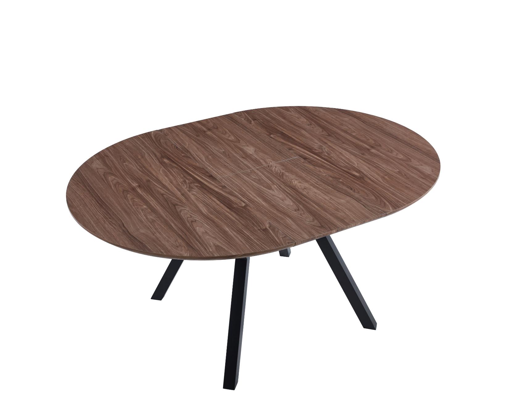 Mesa de comedor redonda extensible con guías metálicas_ext_nogal_negro-6