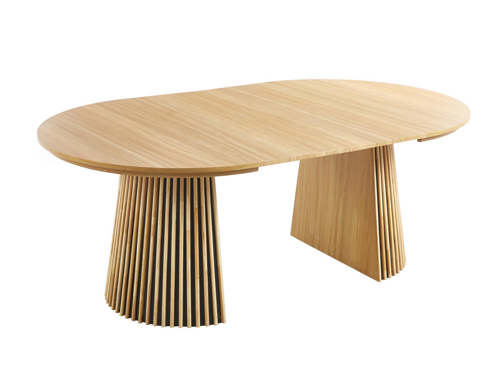 Mesa de comedor redonda extensible patas en palillería
