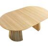 Mesa de comedor redonda extensible patas en palillería3 Mesa de comedor redonda extensible patas en palillería