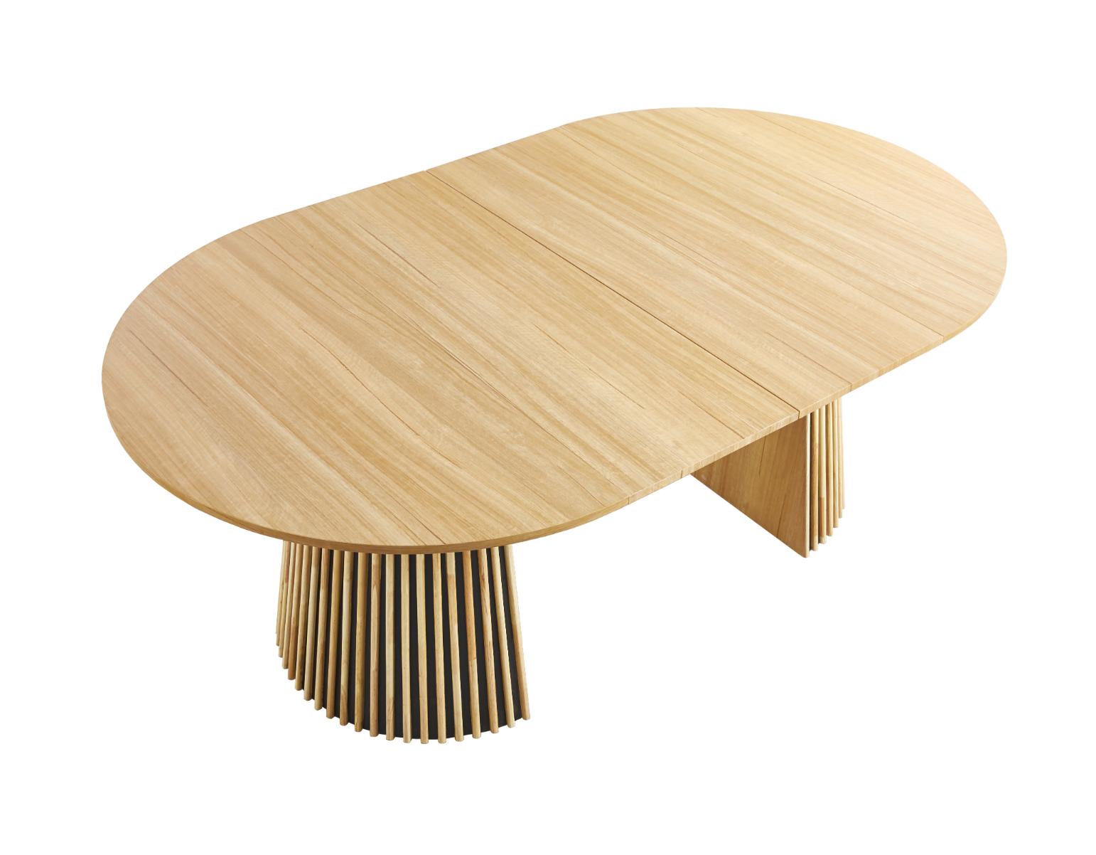 Mesa de comedor redonda extensible patas en palillería