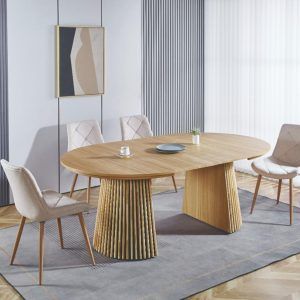 Mesa de comedor redonda extensible patas en palillería6