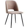 Silla de comedor tapizada con patas metálicas beige-1 Silla de comedor tapizada con patas metálicas beige-1