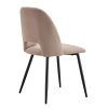 Silla de comedor tapizada con patas metálicas beige-3 Silla de comedor tapizada con patas metálicas beige-3