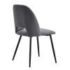Silla de comedor tapizada con patas metálicas gris Silla de comedor tapizada con patas metálicas gris