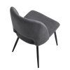 Silla de comedor tapizada con patas metálicas gris2 Silla de comedor tapizada con patas metálicas gris2