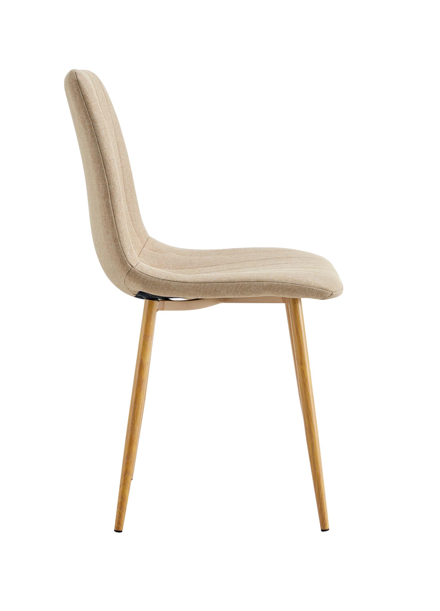 silla de comedor tapizada con costuras decorativas beige oak-3