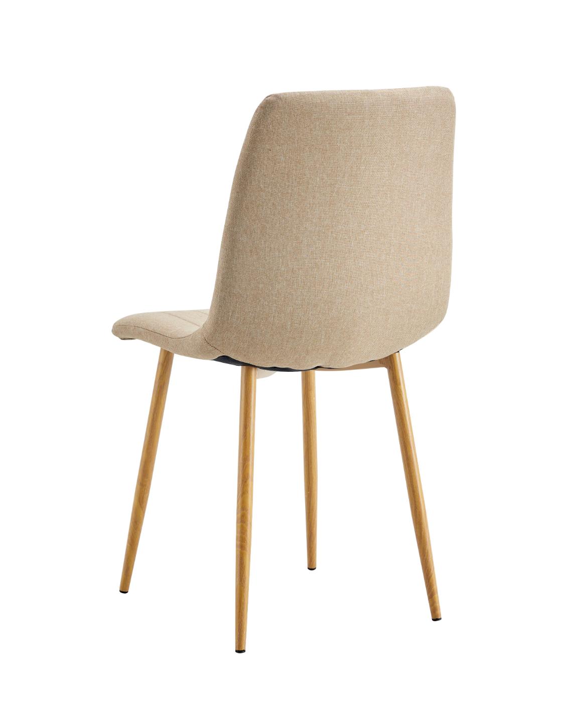 silla de comedor tapizada con costuras decorativas beige oak-4