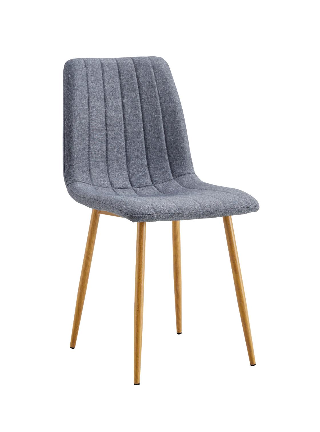 silla de comedor tapizada con costuras decorativas gris oak-1