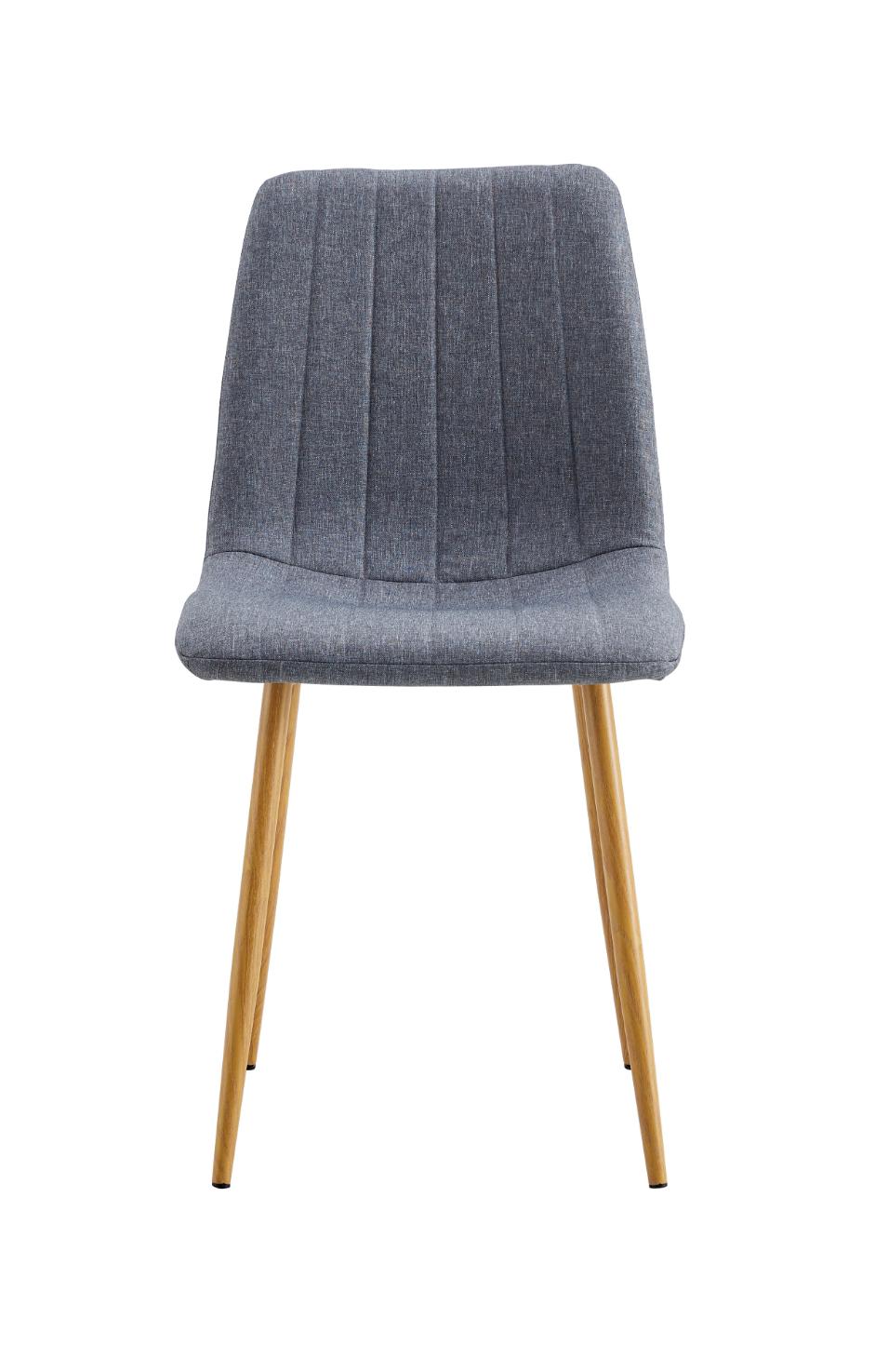 silla de comedor tapizada con costuras decorativas gris oak-2