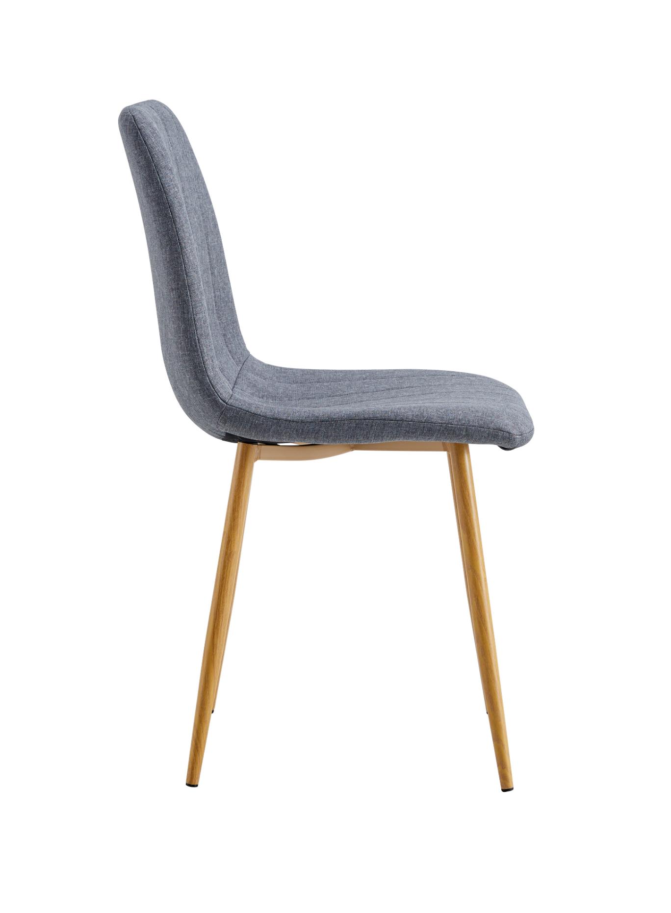 silla de comedor tapizada con costuras decorativas gris oak-3