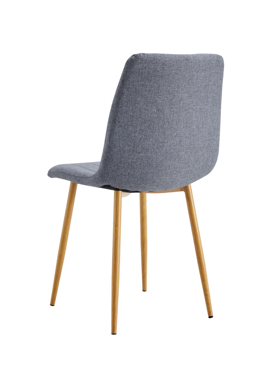 silla de comedor tapizada con costuras decorativas gris oak-4