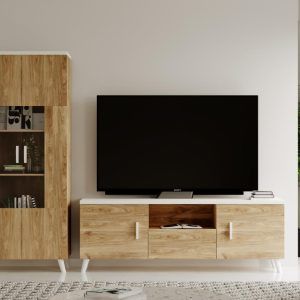 Salón estilo nórdico con patas blancas 260 cm