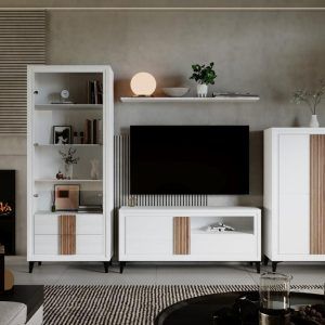 muebles de salón blanco tirador alistonado 310 cm