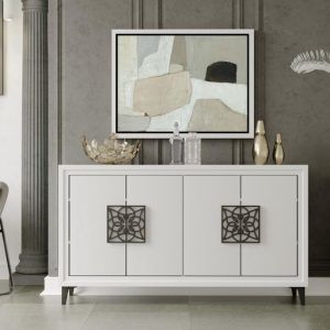 Aparador blanco con tirador de mandala 160 cm