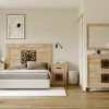 Dormitorio de matrimonio blanco con cabecero con mandala plata roble Dormitorio de matrimonio blanco con cabecero con mandala plata roble