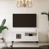 Mueble bajo de Tv blanco 140 nieve ROSETA NEGRA_1 Mueble bajo de Tv blanco 140 nieve ROSETA NEGRA_1