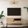 Mueble bajo de Tv blanco 140 roble t standar negro_1 Mueble bajo de Tv blanco 140 roble t standar negro_1