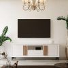 Mueble bajo de Tv blanco 180 BLANCTO TABLILLA ROBLE_1 Mueble bajo de Tv blanco 180 BLANCTO TABLILLA ROBLE_1