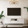 Mueble bajo de Tv blanco 180 BLANCTO TIRADOR PLATA_1 Mueble bajo de Tv blanco 180 BLANCTO TIRADOR PLATA_1