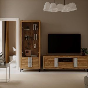 Salón roble con tiradores alistonados 260 cm