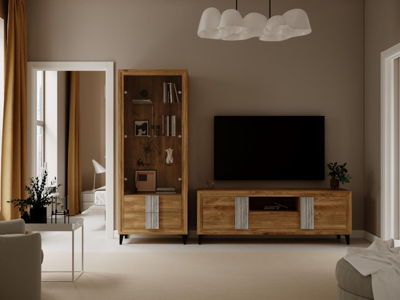 Salón roble con tiradores alistonados 260 cm