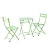 Set Mesa plegable de metal verde set de terraza color pistacho