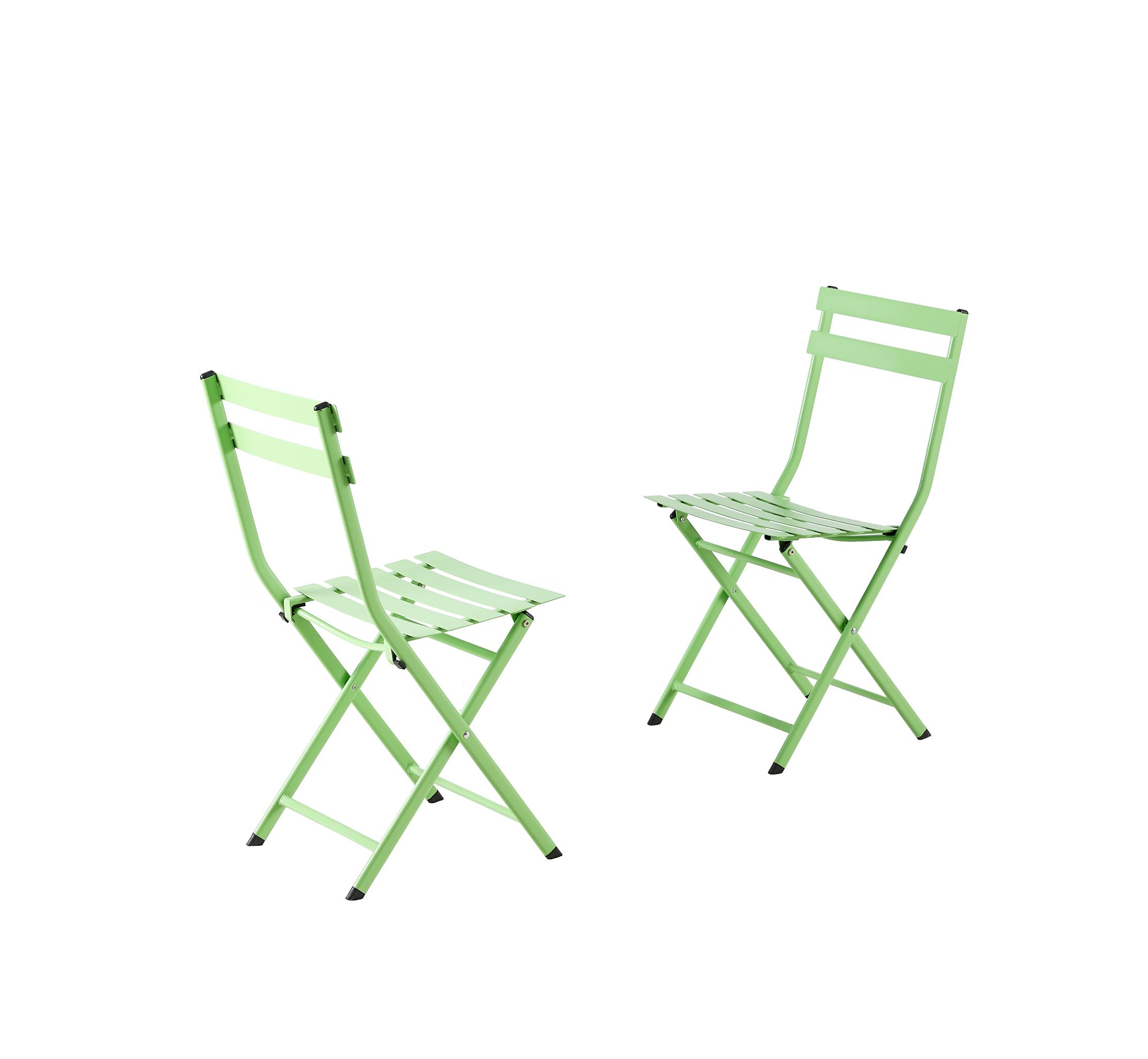 Silla plegable de metal verde-2
