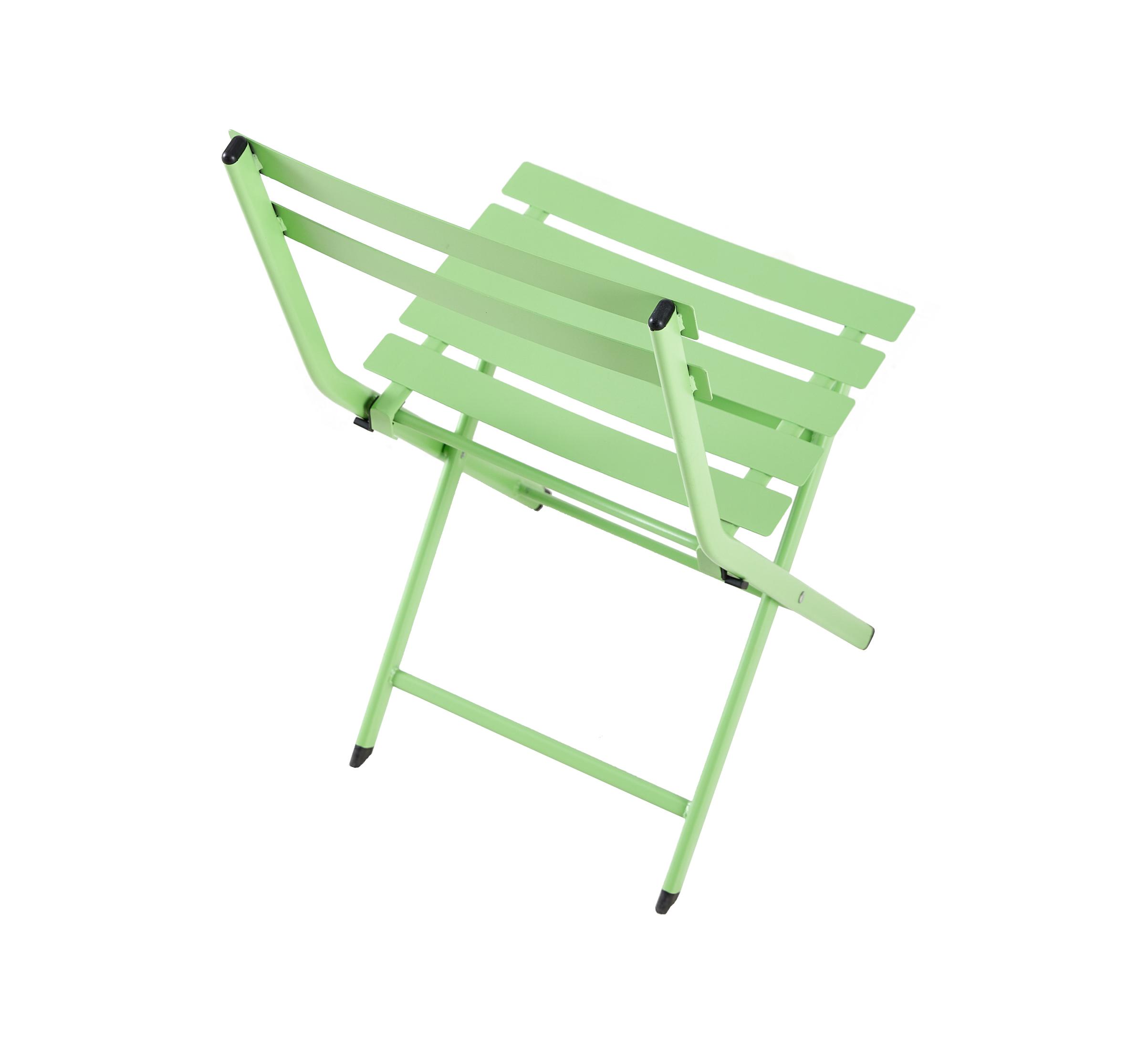 Silla plegable de metal verde