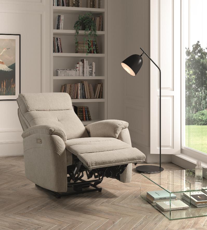 Sillón Relax eléctrico beig abierto 1