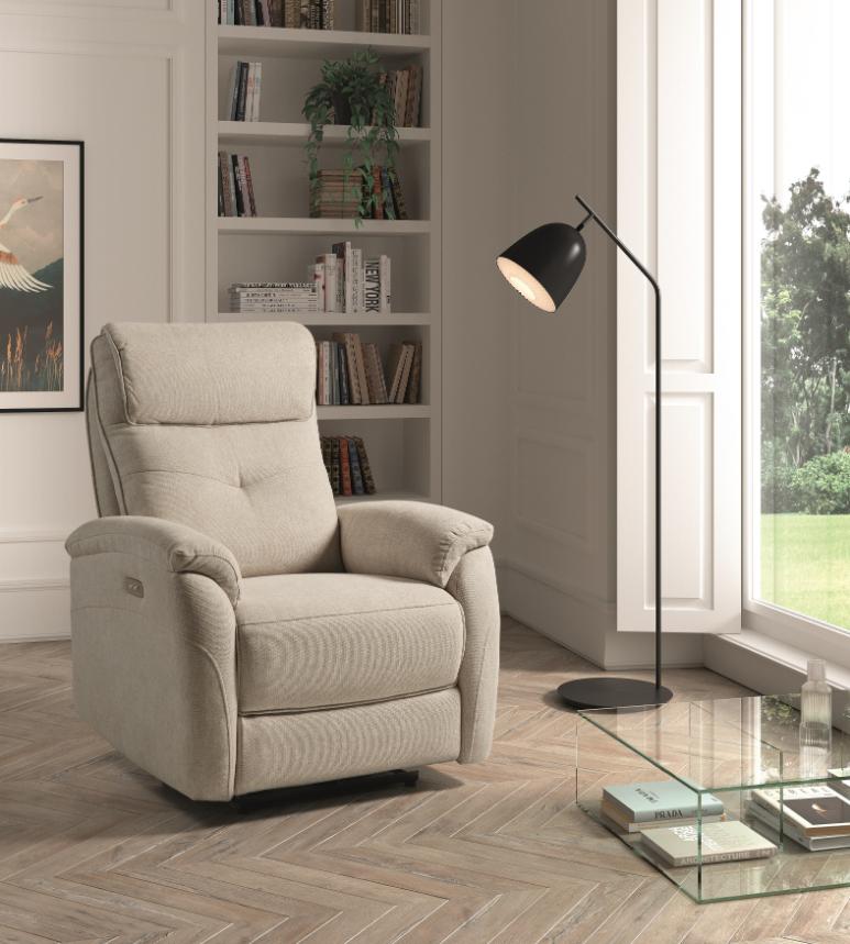 Sillón Relax eléctrico beig cerrado