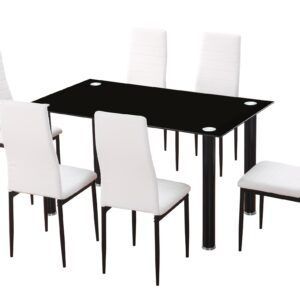 Silla tapizada con patas metálicas CONJUNTO_NEGRO-BLANCO