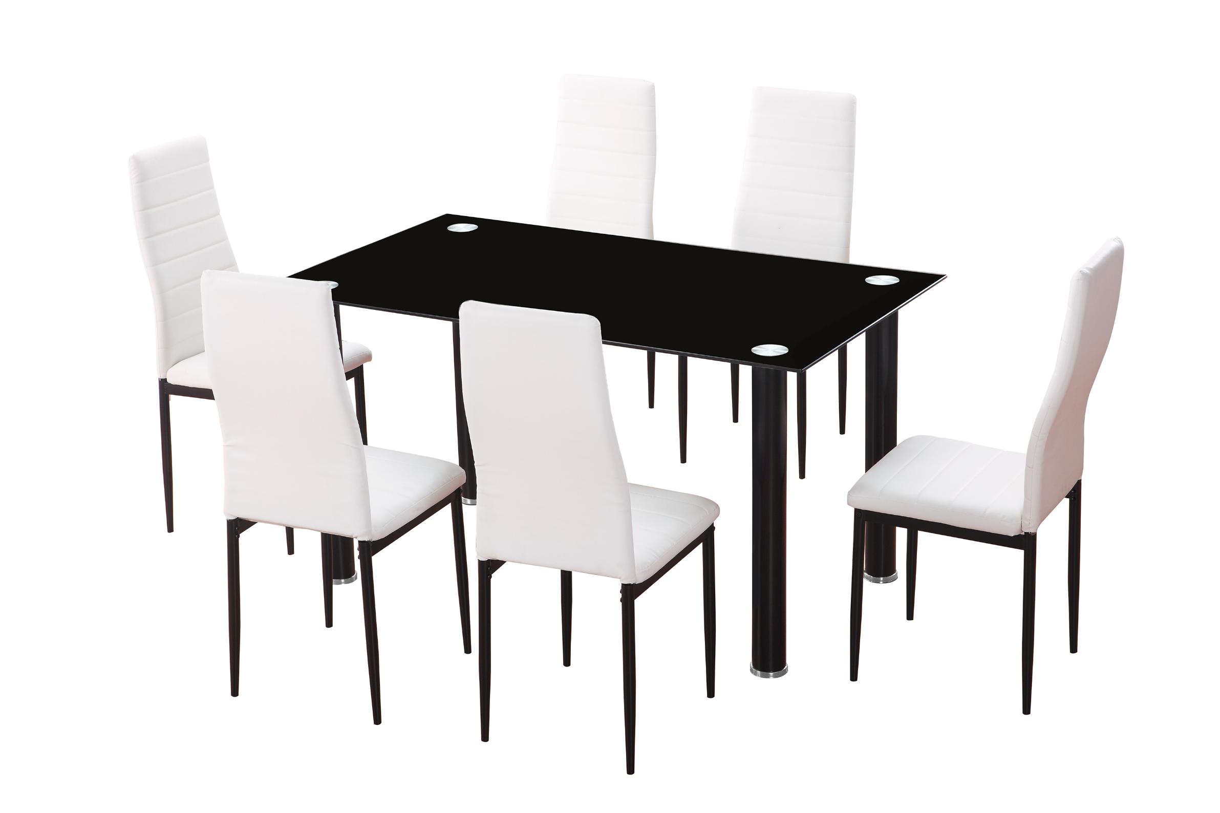 Silla tapizada con patas metálicas CONJUNTO_NEGRO-BLANCO