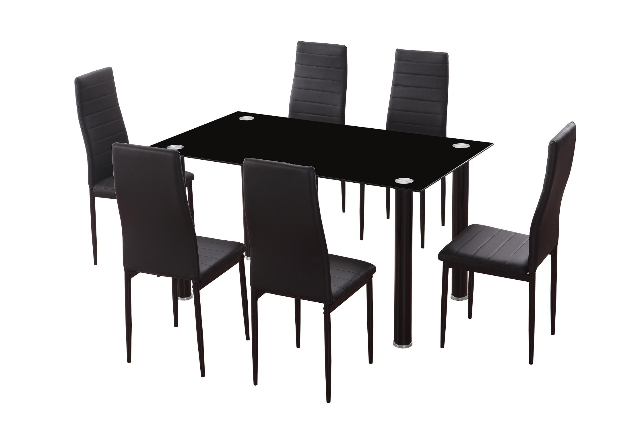 Mesa comedor fija rectangular negra CONJUNTO_NEGRO