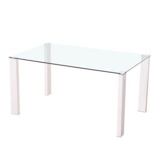 Mesa comedor fija rectangular con cristal