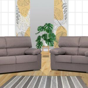 Conjunto de sofá 3+2 madera pino y aglomerado _AMBIENTE 3+2