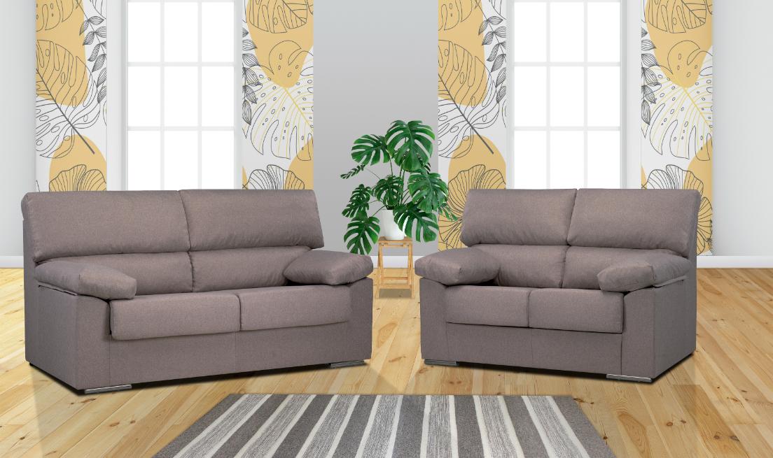 Conjunto de sofá 3+2 madera pino y aglomerado _AMBIENTE 3+2